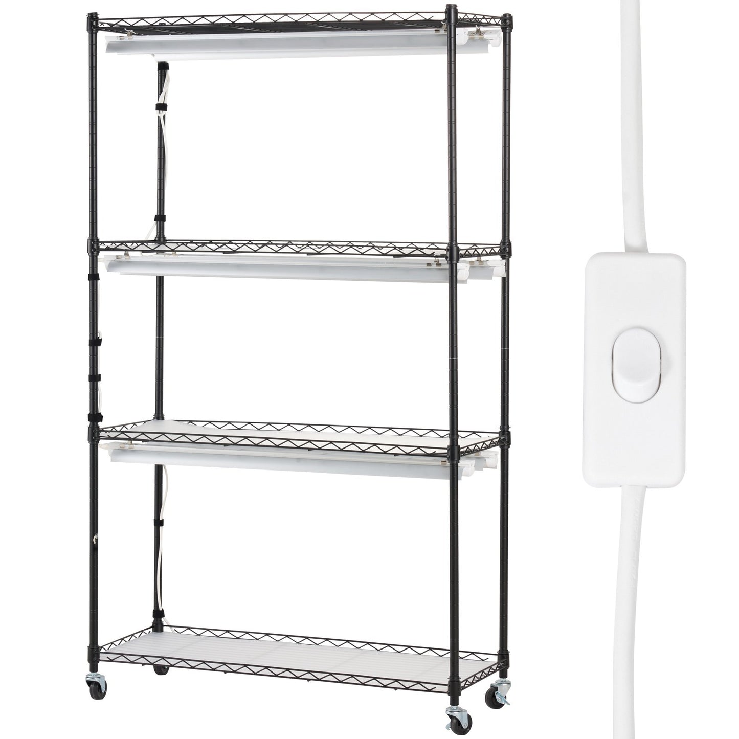 Plant Stand with Grow Lights 4 Eters 180W 59,1" Tall Plant Grow Hylla