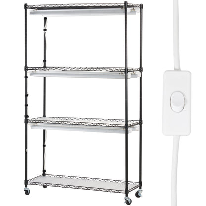 Plant Stand with Grow Lights 4 Eters 180W 59,1" Tall Plant Grow Hylla