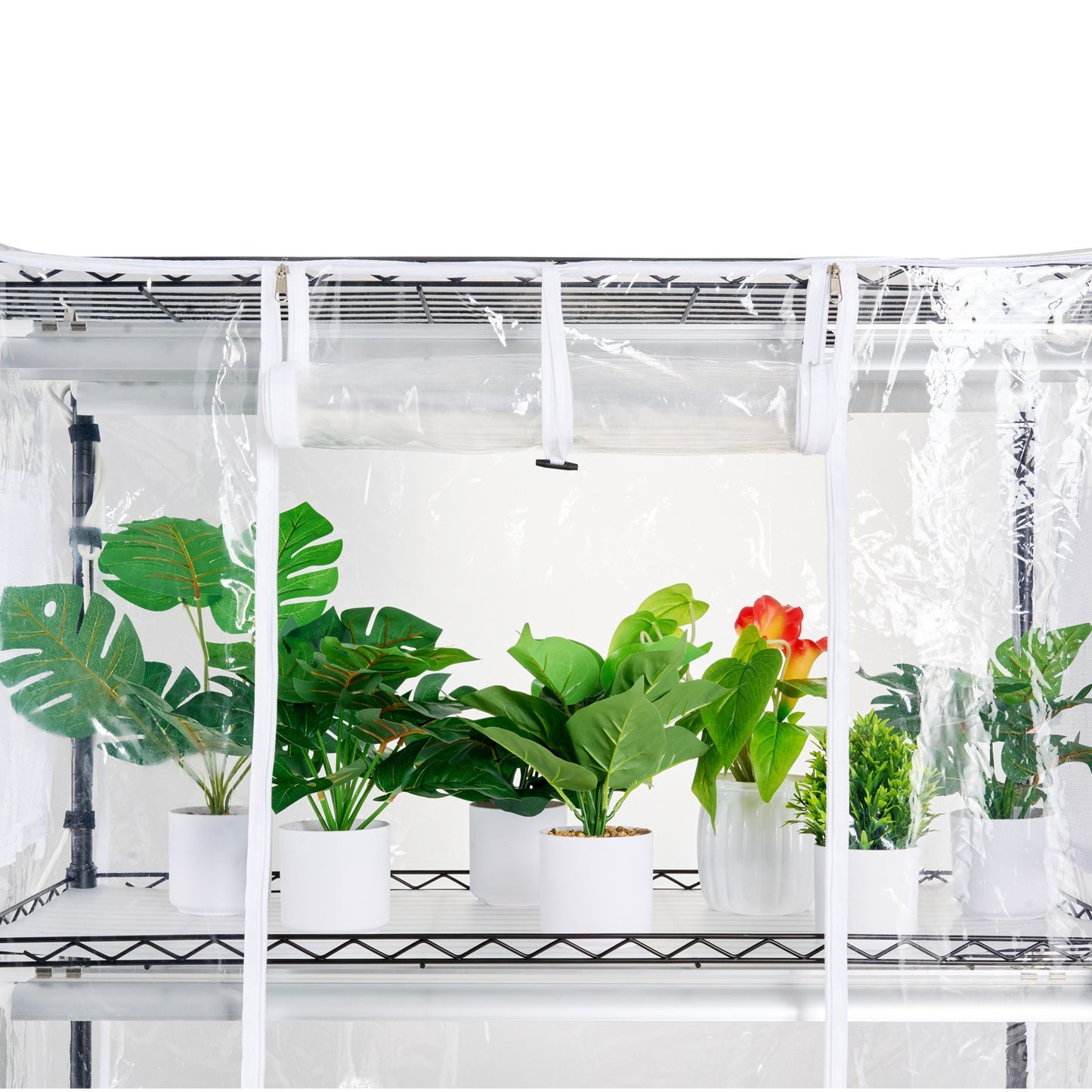 Gewächshaus für den Innenbereich mit Pflanzenlicht, 4 Ebenen, 180 W, 149,9 cm Pflanzenlichtregal