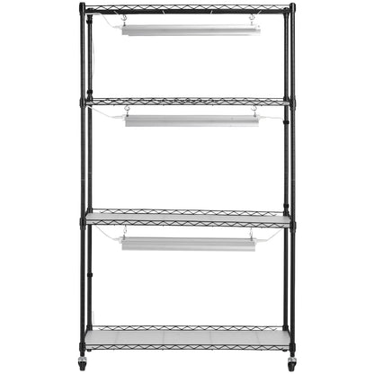 Plant Stand med Grow Lights 4 våningar 90W 59" Tall Plant Grow Hylla