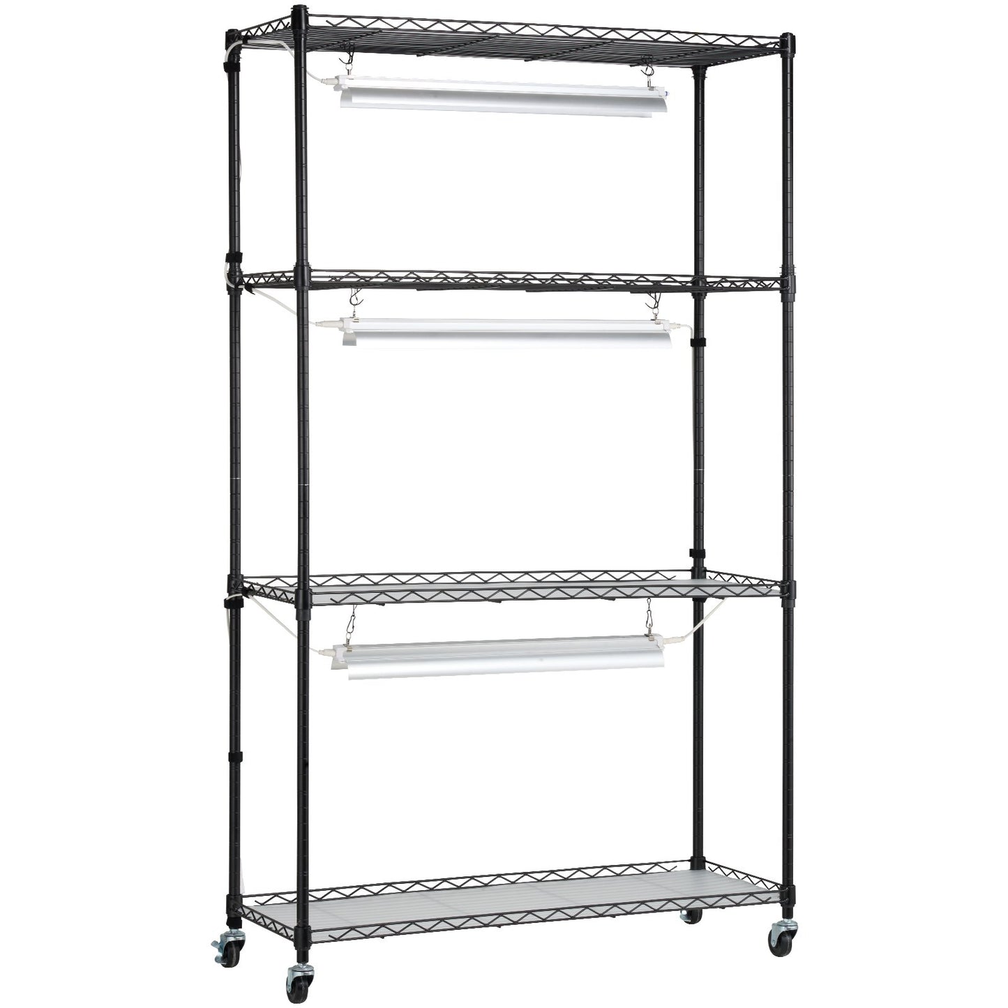 Plant Stand med Grow Lights 4 våningar 90W 59" Tall Plant Grow Hylla