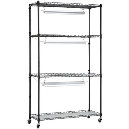 Plant Stand med Grow Lights 4 våningar 90W 59" Tall Plant Grow Hylla