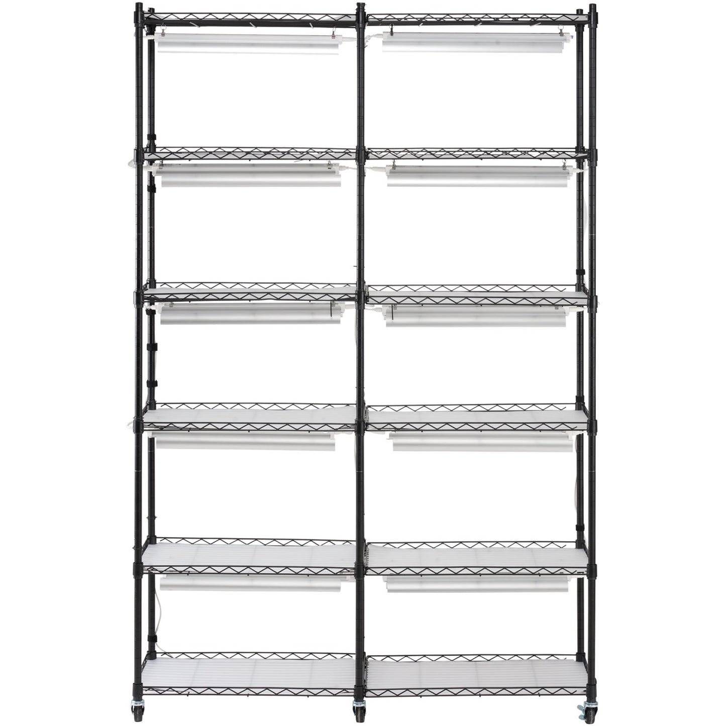 Pflanzenständer mit Wachstumslicht, 6 Ebenen, 200 W, 149,9 cm, Pflanzenregal für den Innenbereich