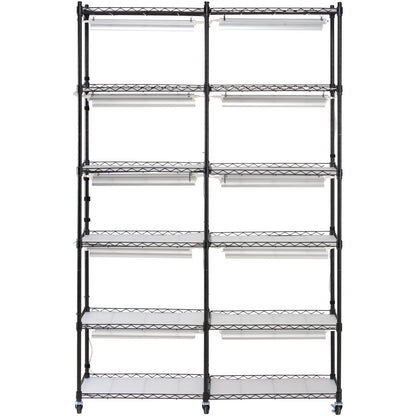 Pflanzenständer mit Wachstumslicht, 6 Ebenen, 200 W, 149,9 cm, Pflanzenregal für den Innenbereich