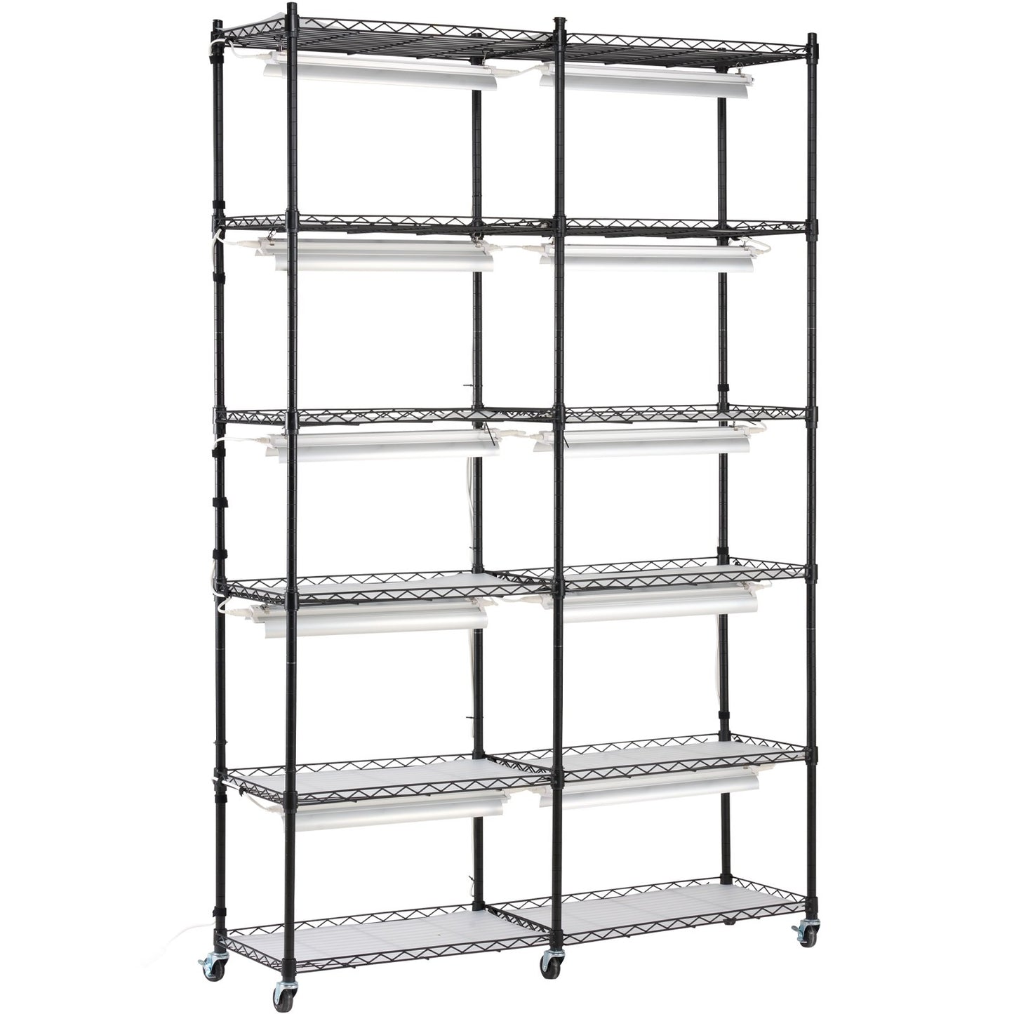 Pflanzenständer mit Wachstumslicht, 6 Ebenen, 200 W, 149,9 cm, Pflanzenregal für den Innenbereich