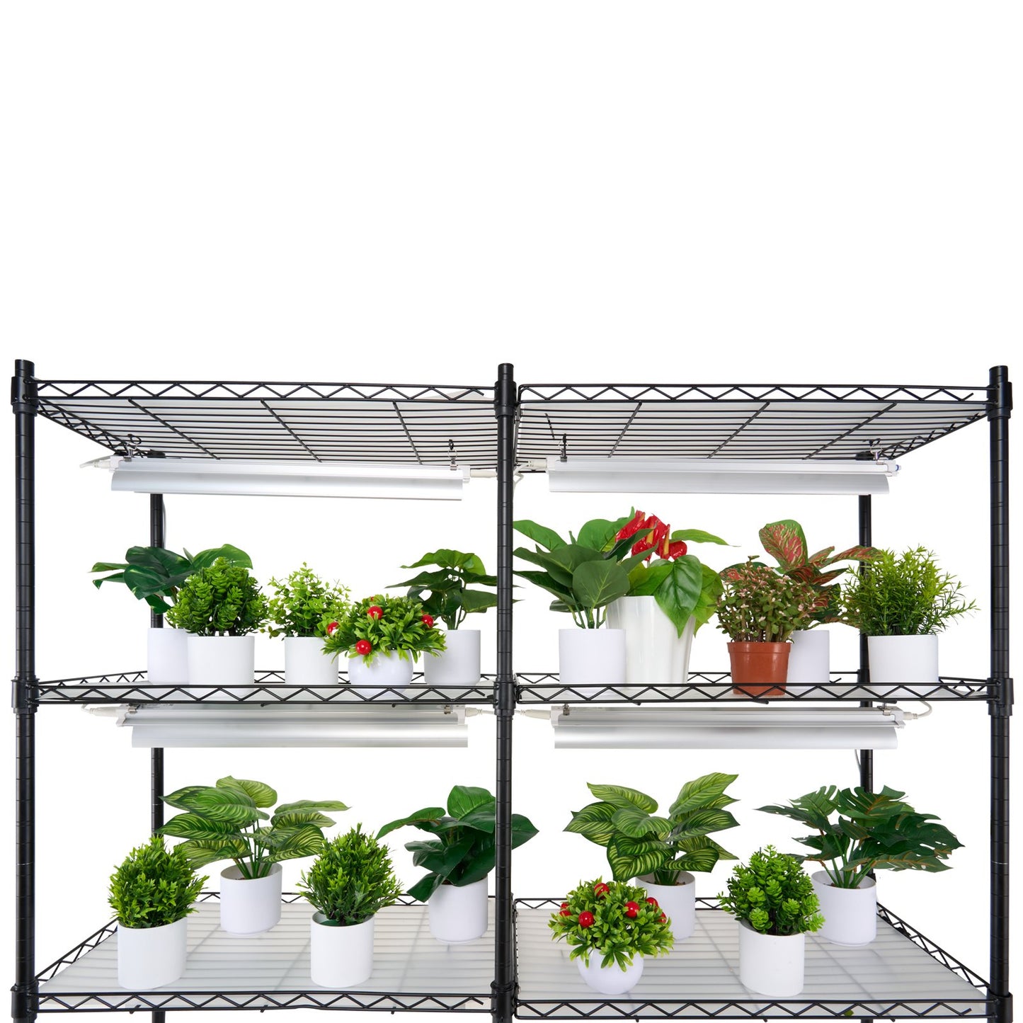 Pflanzenständer mit Wachstumslicht, 6 Ebenen, 200 W, 149,9 cm, Pflanzenregal für den Innenbereich