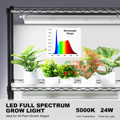 DIY Plant Stand with Grow Lights 6 Eters 192W 70.9" Tall Plant Grow Shelf