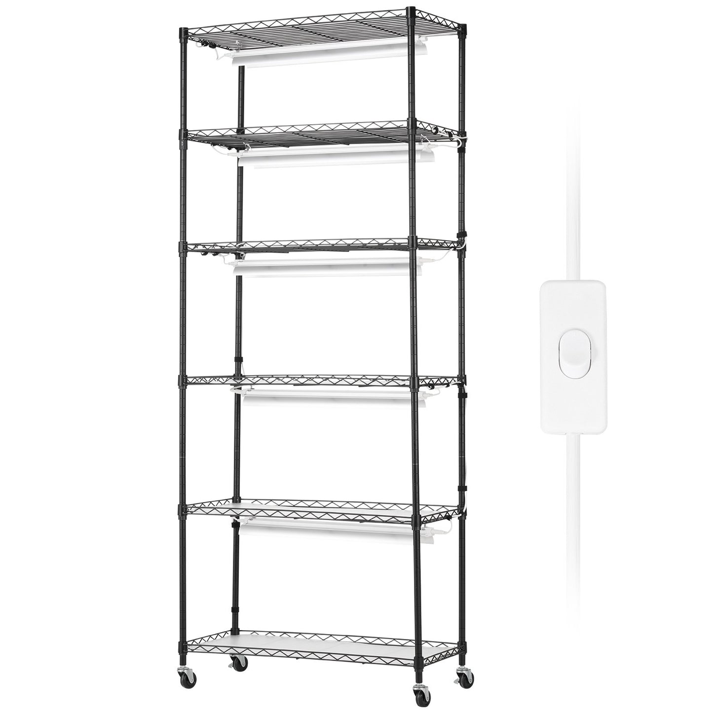 DIY Plant Stand with Grow Lights 6 Eters 192W 70.9" Tall Plant Grow Shelf