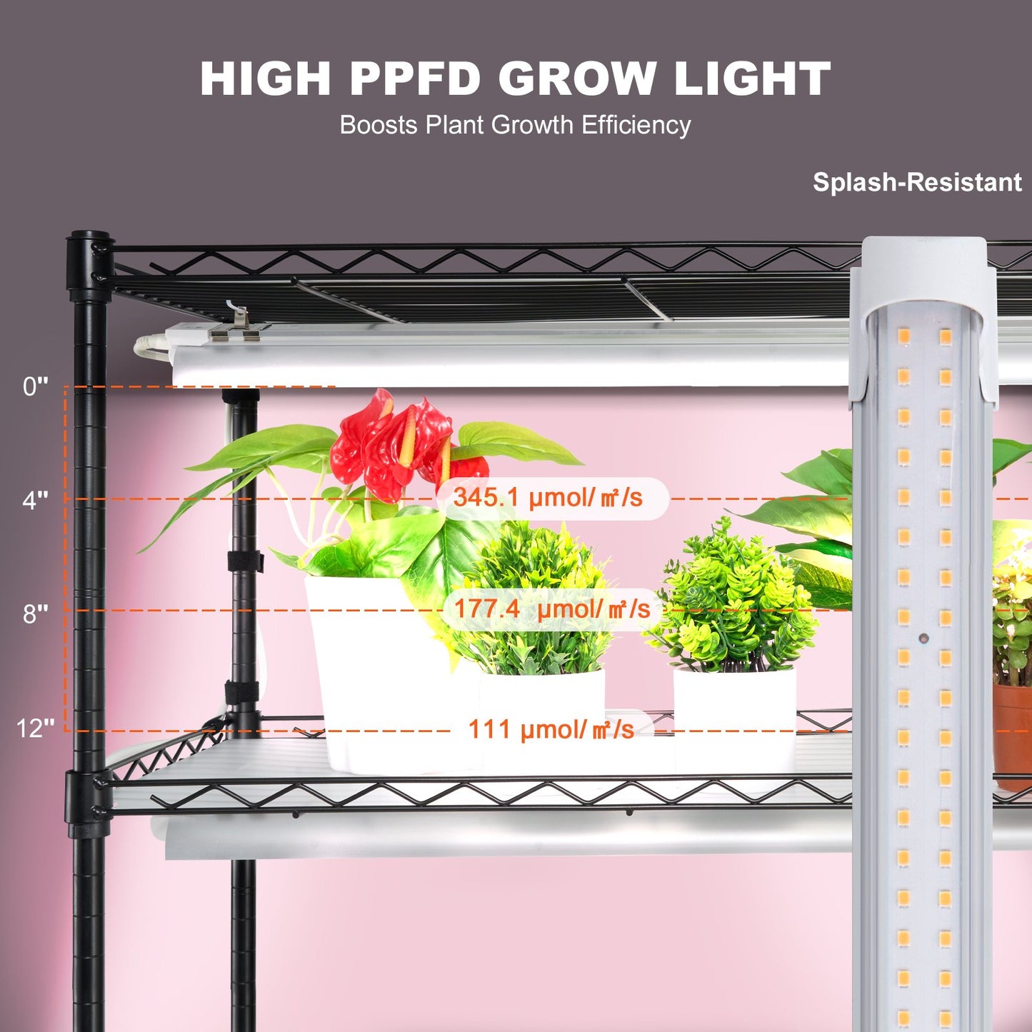 Plant Stand with Grow Light 6 våningar 180W 70,9" Indoor Plant Grow Hylla