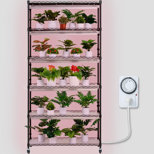 Plant Stand with Grow Light 6 våningar 180W 70,9" Indoor Plant Grow Hylla