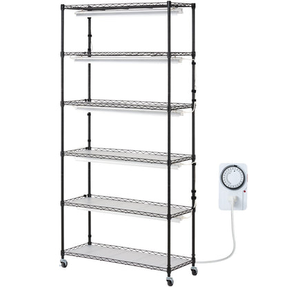 Plant Stand with Grow Light 6 våningar 180W 70,9" Indoor Plant Grow Hylla
