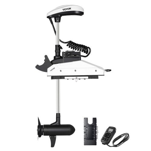 Electric Trolling Motor, 12V 55lbs Thrust with GPS, 10-Speed Bow Mounted Saltwater Outboard Boat Motor with Remote Control & LCD Battery Indicator, for Kayaks, Fishing Boats, 54-Inch Shaft