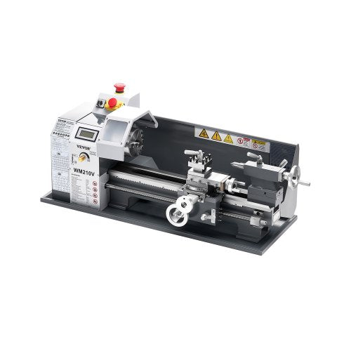 Metal Lathe, 8 x 16 in, 550W Benchtop Lathe Machine, 0-2500 RPM Variable Speed, with 0.0003 in Spindle Accuracy Metal Gear, for Processing Precision Parts Imperial/Metric Thread Soft Metals Wood