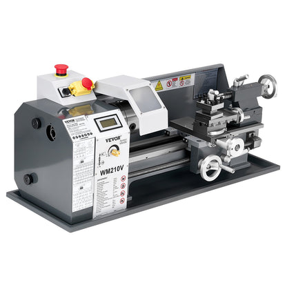 Metal Lathe, 8 x 16 in, 550W Benchtop Lathe Machine, 0-2500 RPM Variable Speed, with 0.0003 in Spindle Accuracy Metal Gear, for Processing Precision Parts Imperial/Metric Thread Soft Metals Wood
