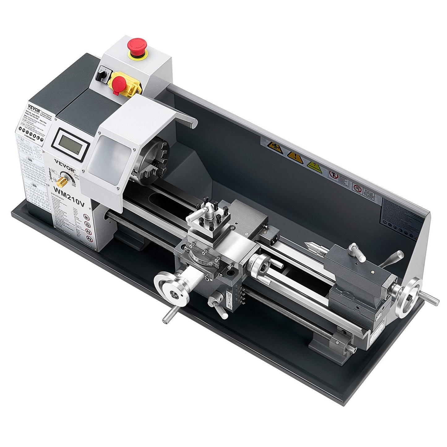 Metal Lathe, 8 x 16 in, 550W Benchtop Lathe Machine, 0-2500 RPM Variable Speed, with 0.0003 in Spindle Accuracy Metal Gear, for Processing Precision Parts Imperial/Metric Thread Soft Metals Wood