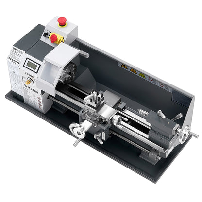 Metal Lathe, 8 x 16 in, 550W Benchtop Lathe Machine, 0-2500 RPM Variable Speed, with 0.0003 in Spindle Accuracy Metal Gear, for Processing Precision Parts Imperial/Metric Thread Soft Metals Wood