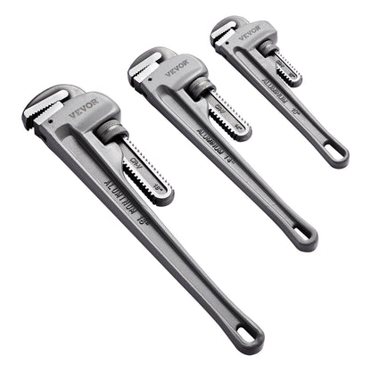 3PCS Aluminium Gerade Rohrzange Set 10/14/18 in Sanitär Schlüssel CRV Kiefer
