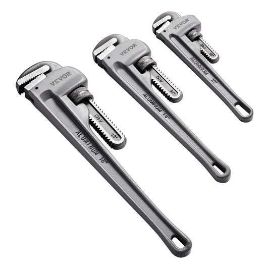 3PCS Aluminium Gerade Rohrzange Set 10/14/18 in Sanitär Schlüssel CRV Kiefer
