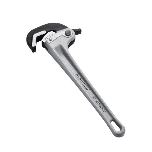 Pipe Wrench, 14" Aluminum Straight Pipe Wrench, Automatic Jaw Adjustment, Adjustable Plumbing Wrench, Easy to Carry, Ergonomic Handle, Hangable Design, for Water Pipes, Automotive Repairs