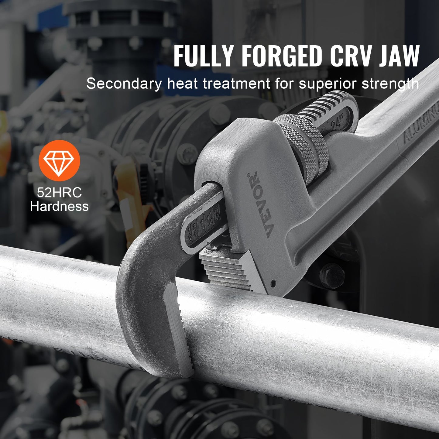 Aluminium gerade rohrzange 24 in einstellbare sanitär schlüssel CRV backe