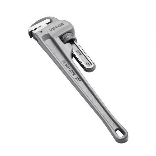 Pipe Wrench, 18" Aluminum Straight Pipe Wrench, Adjustable Plumbing Wrench, with High Strength Jaw and Ergonomic Handle, Easy to Carry, Hangable Design, for Water Pipes, Automotive Repairs