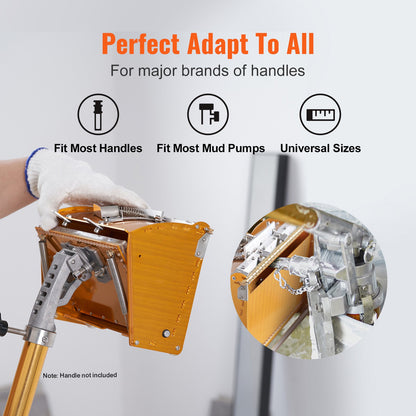 Drywall Flat Box, 10-tums bred snabbrengöring, aluminiumfinishing Mud Box för gipsskivor, Wallboard, Sheetrock, Bonus Mudguard, Extra 2 rostfria blad (10/12-tum)