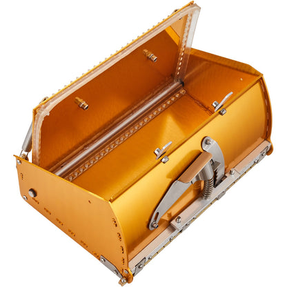 Drywall Flat Box, 10-tums bred snabbrengöring, aluminiumfinishing Mud Box för gipsskivor, Wallboard, Sheetrock, Bonus Mudguard, Extra 2 rostfria blad (10/12-tum)