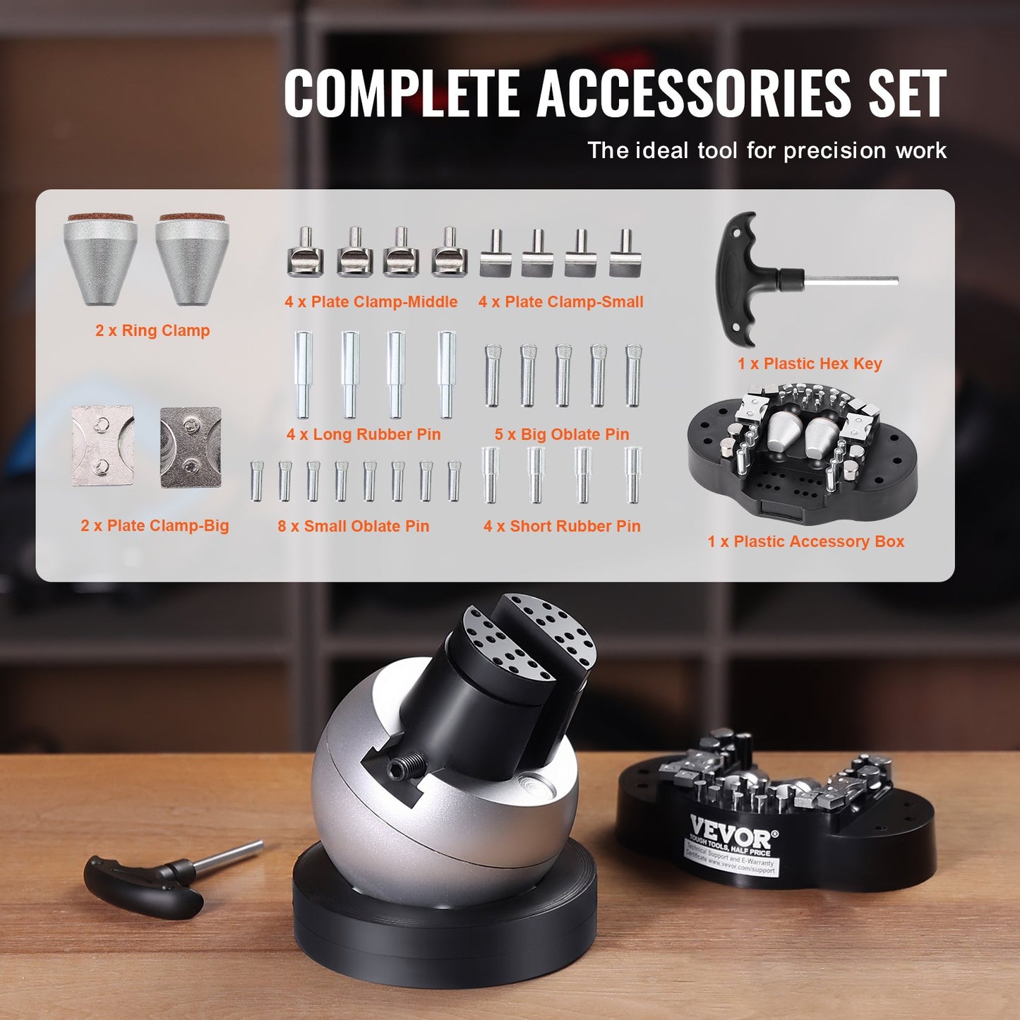 Gravyrblock 5 tums kulskruvsinställning Smycken gravyr för kulskruv med 34 st fäste och gummibas