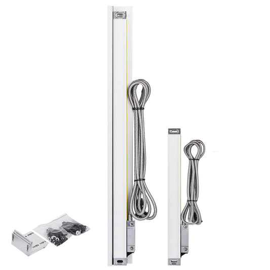 2 precisionslinjära skalor med längder på 250 mm och 1000 mm (10 tum och 40 tum)