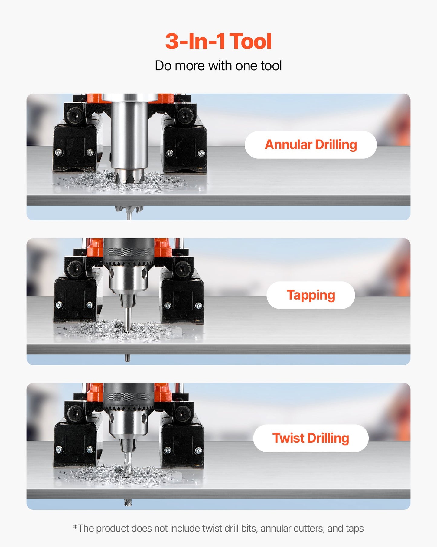 Magnetic Drill Press, 1400 W, 2 inch Boring Diameter, 0-750 RPM Speed, Reversible Direction, Mag Drill Press for Metal Surface, Electric Drilling Machine for Industrial and Home Improvement