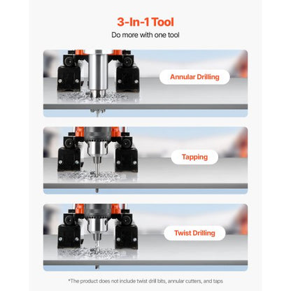 Magnetbohrmaschine Magnetbohrmaschine 1400 W 0-850 U/min Einstellbare Geschwindigkeit | EU