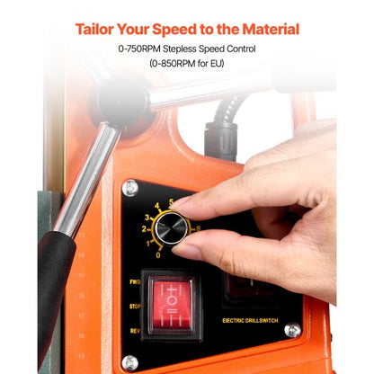 Magnetbohrmaschine Magnetbohrmaschine 1400 W 0-850 U/min Einstellbare Geschwindigkeit | EU