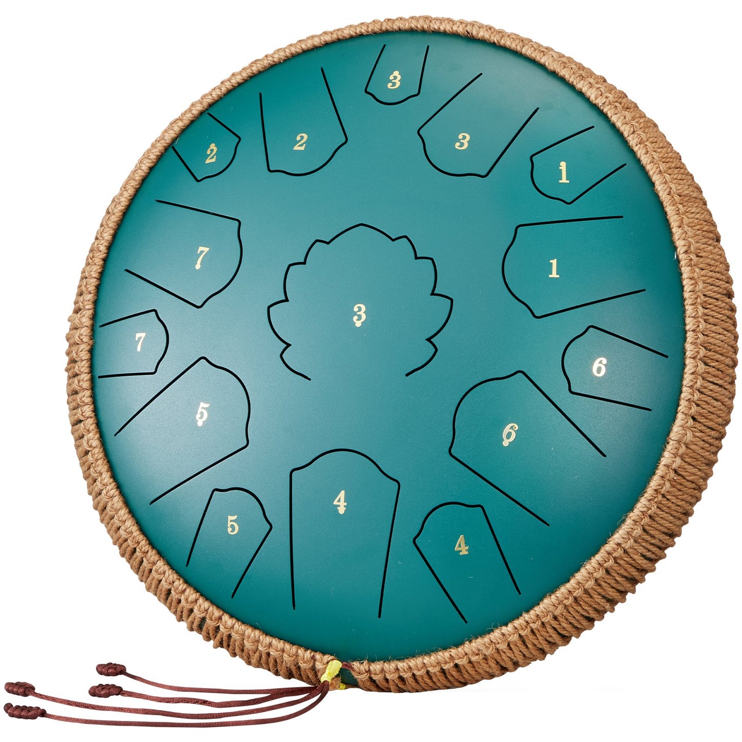 Steel Tongue Drum 14 in 15 Notes Regntrumma för Outside D Major Green