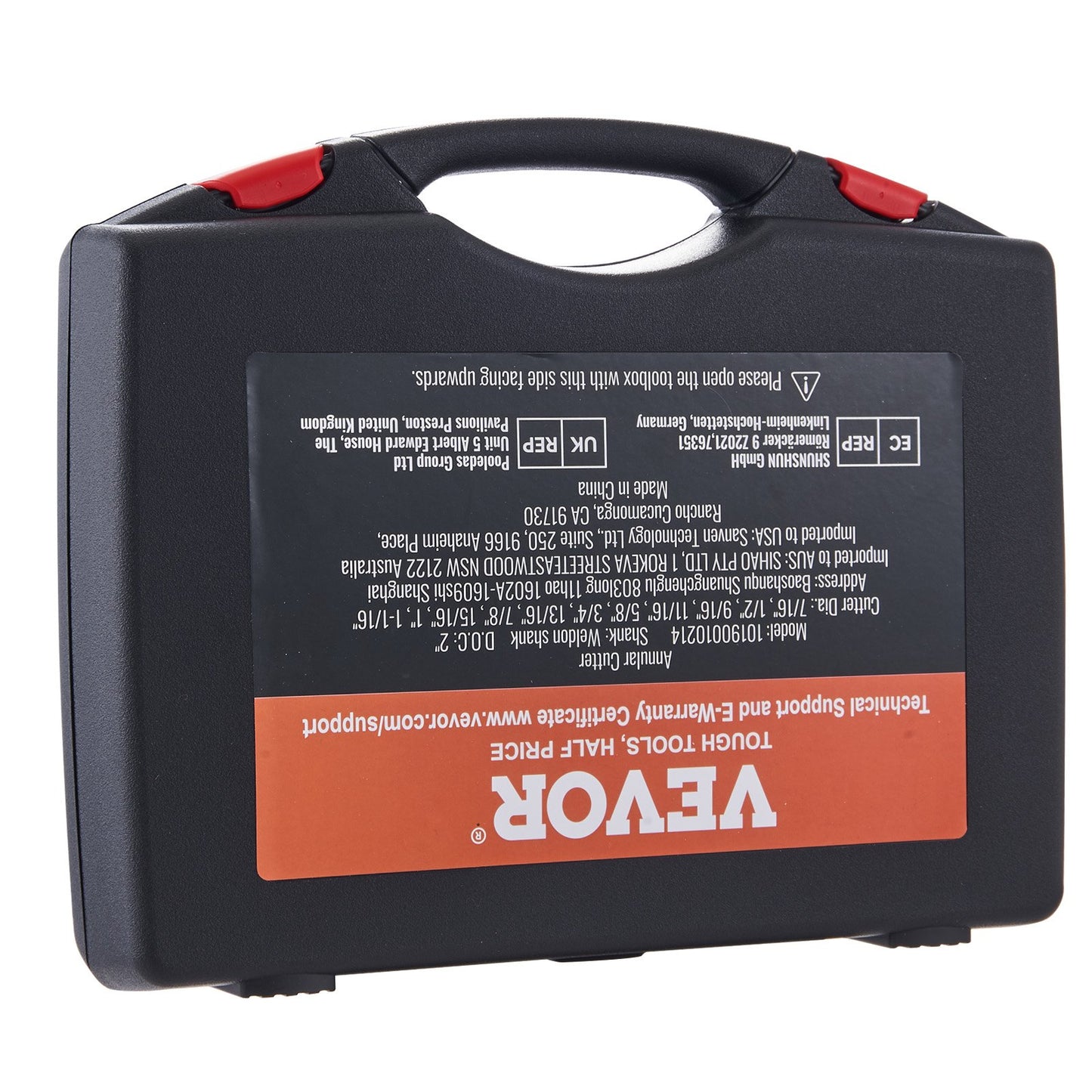 Annular Cutter Set, 6 pcs Weldon Shank Mag Drill Bits, 2" Cutting Depth, 1" to 2" Cutting Diameter, M2AL High Speed Steel, with 2 Pilot Pins and Portable Case, for Use with Magnetic Drills