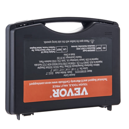 Ringformigt skärset, 6 st universalskaft Mag-borr, 2" skärdjup, 1" till 2" skärdiameter, M2AL höghastighetsstål, med 2 pilotstift och bärbart fodral, för användning med magnetiska borrar