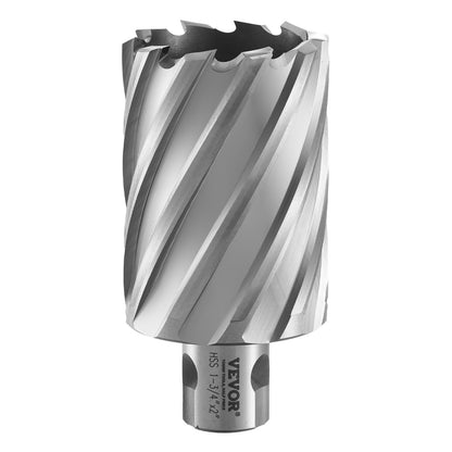 Ringformigt skärset, 6 st universalskaft Mag-borr, 2" skärdjup, 1" till 2" skärdiameter, M2AL höghastighetsstål, med 2 pilotstift och bärbart fodral, för användning med magnetiska borrar