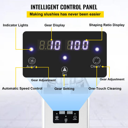 Commercial Slushy Machine, 6L/1,6 Gallons 25 koppar Single-Bowl, 705W 220V, rostfritt stål Margarita Smoothie Frozen Drink Maker, Slushie Machine för stormarknader Kaféer Restauranger Barer Hemanvändning