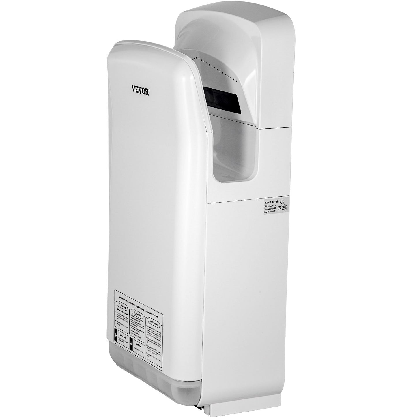 Jet Hand Dryer, Premium Electric Commercial Blade Hand Dryer, ABS Air Dryer Hand with HEPA Filtration Wall Mounted Hand Dryer, 2000W 220V Vertical Hand Dryer, High Speed Automatic Infrared White