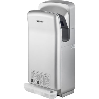 Jet Hand Dryer, Premium Electric Commercial Blade Hand Dryer, ABS Air Dryer Hand with HEPA Filtration Wall Mounted Hand Dryer, 2000W 220V Vertical Hand Dryer, High Speed Automatic Infrared Silver