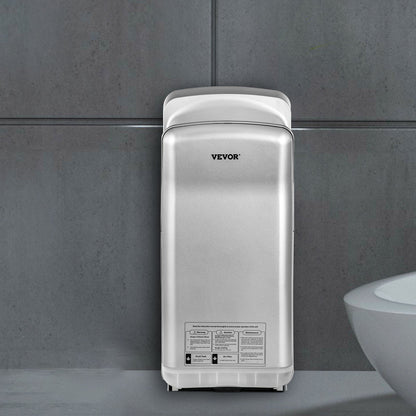 Jet Hand Dryer, Premium Electric Commercial Blade Hand Dryer, ABS Air Dryer Hand with HEPA Filtration Wall Mount Hand Dryer, 1600W 110V Vertical Hand Dryer, High-Speed Automatic Infrared Silver