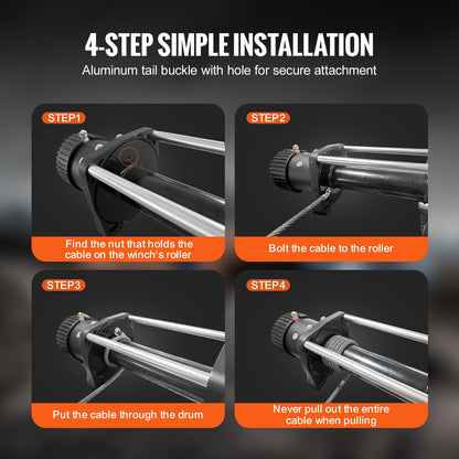 Galvanized Steel Winch Cable, 3/8 Inch x 50 Feet 15,200 lbs Breaking Strength, Wire Winch Rope with Swivel Hook, Heavy Duty Tow Cable, Universal Fit for SUV, Large Off-Road Vehicle, Truck