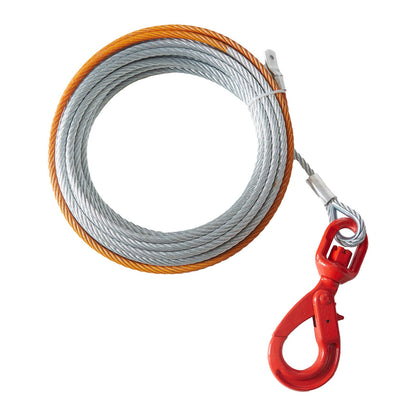 Galvanized Steel Winch Cable, 3/8 Inch x 50 Feet 15,200 lbs Breaking Strength, Wire Winch Rope with Swivel Hook, Heavy Duty Tow Cable, Universal Fit for SUV, Large Off-Road Vehicle, Truck