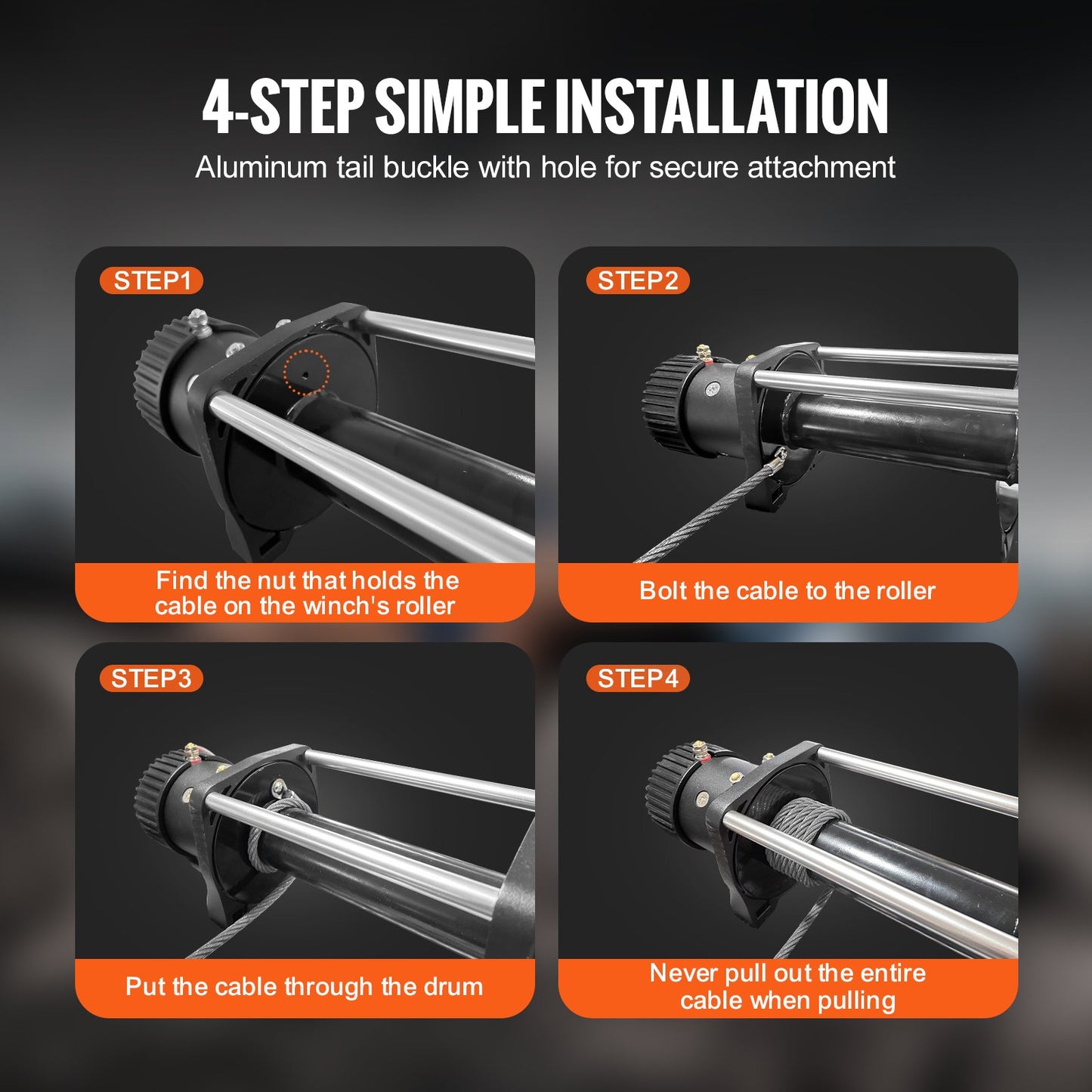 Galvanized Steel Winch Cable, 3/8 Inch x 75 Feet 15,200 lbs Breaking Strength, Wire Winch Rope with Swivel Hook, Heavy Duty Pull Cable, Universal Fit for SUV, Large Off-Road Vehicle, Truck