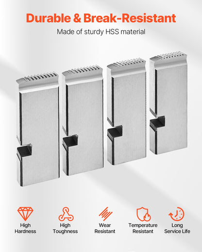 Threading Machine Dies, 1/2"-3/4" NPT Pipe Dies(4 Packs), Right-Handed HSS Pipe Threading Dies, Fit Split-Type Machines, RIDGID Universal Die Heads 504A, 711, 713, 811A, 815A, 816, 817, 842