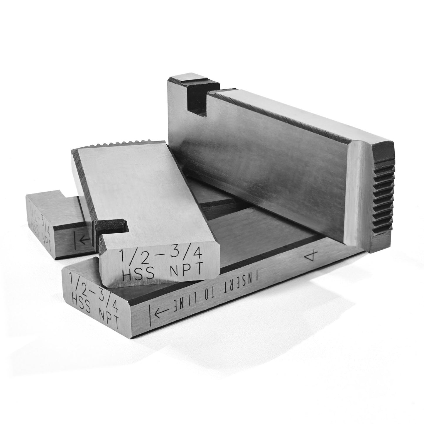 Threading Machine Dies, 1/2"-3/4" NPT Pipe Dies(4 Packs), Right-Handed HSS Pipe Threading Dies, Fit Split-Type Machines, RIDGID Universal Die Heads 504A, 711, 713, 811A, 815A, 816, 817, 842