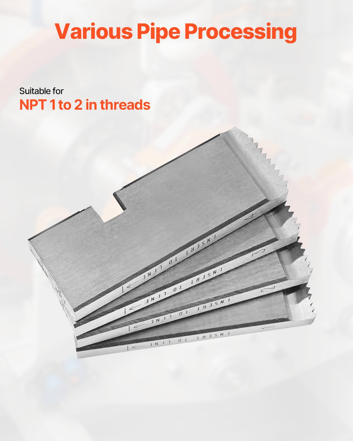 Threading Machine Dies, 1"-2" NPT Pipe Dies(4 Packs), Right-Handed HSS Pipe Threading Dies, Fit Split-Type Machines, RIDGID Universal Die Heads 504A, 711, 713, 811A, 815A, 816, 817, 842