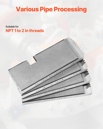 Threading Machine Dies, 1"-2" NPT Pipe Dies(4 Packs), Right-Handed HSS Pipe Threading Dies, Fit Split-Type Machines, RIDGID Universal Die Heads 504A, 711, 713, 811A, 815A, 816, 817, 842
