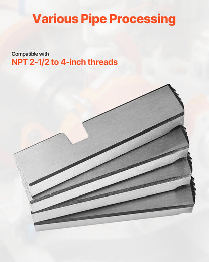 Threading Machine Dies, 2-1/2" to 4" NPT Pipe Dies(4 Packs), Right-Handed HSS Pipe Threading Dies, Fit Integrated Pipe Threading Machines