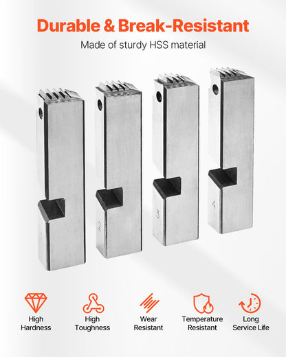 Threading Machine Dies, 2-1/2" to 4" NPT Pipe Dies(4 Packs), Right-Handed HSS Pipe Threading Dies, Fit Integrated Pipe Threading Machines