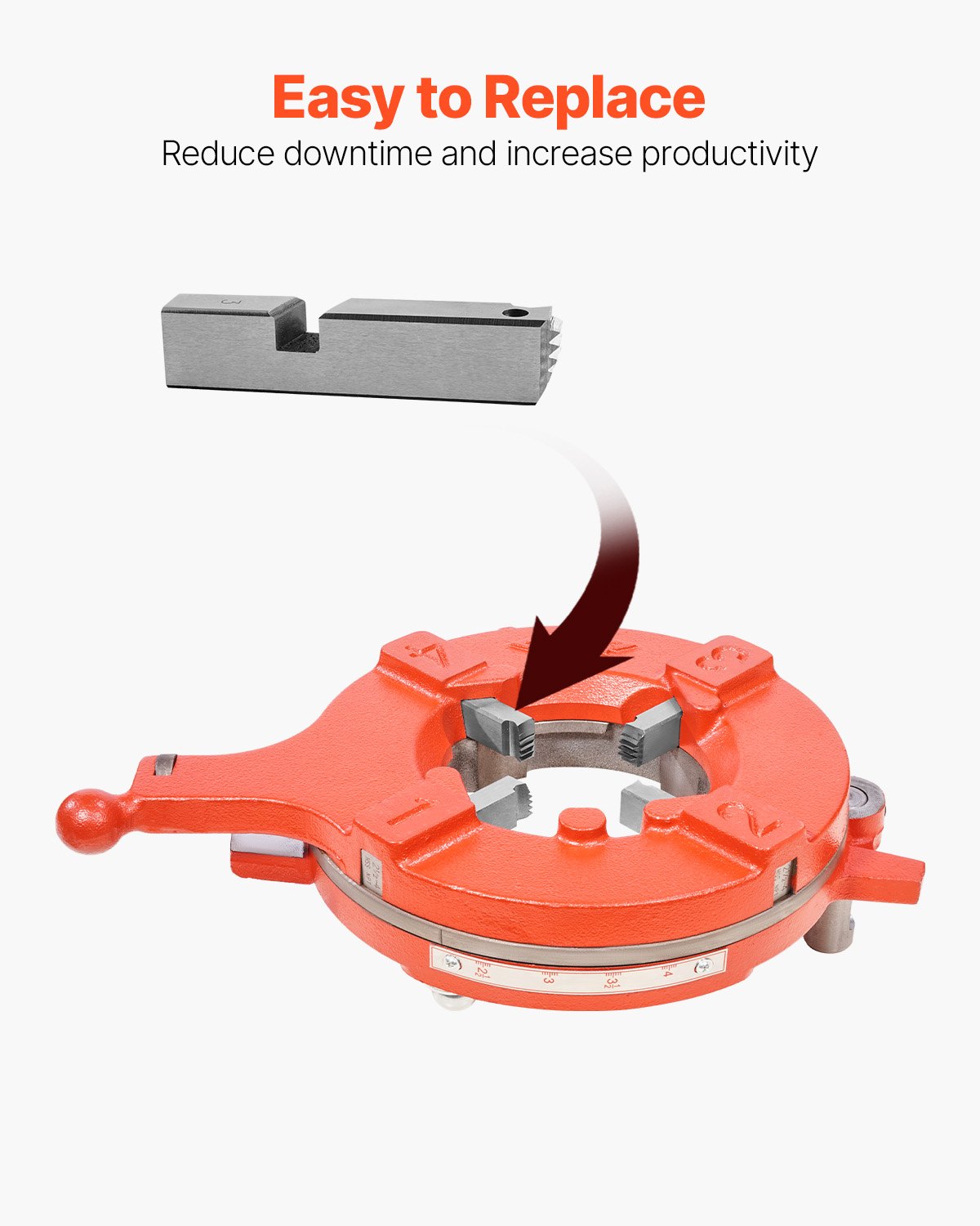 Threading Machine Dies, 2-1/2" to 4" NPT Pipe Dies(4 Packs), Right-Handed HSS Pipe Threading Dies, Fit Integrated Pipe Threading Machines